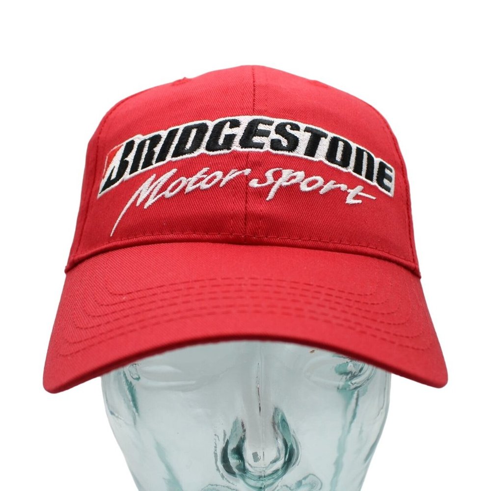 Bridgestone Motorsport Embroidered Logo Red Baseball Hat Cap Snapback Adjustable